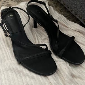 Zara Black Strappy Sandals